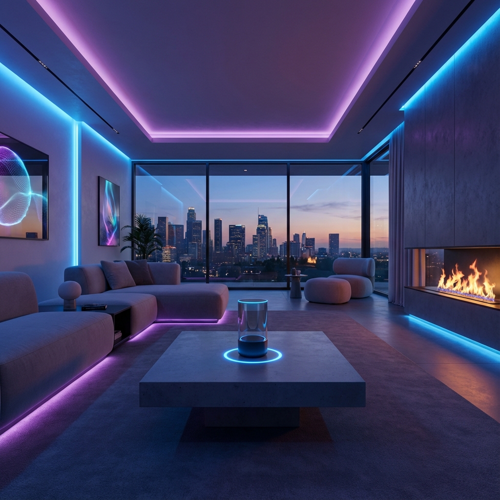 Sala de estar automatizada com Alexa