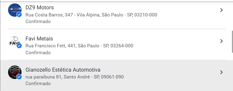 Cases Google Meu Negócio Verificados - DZ9 Motors, Favi Metais, Gianozello